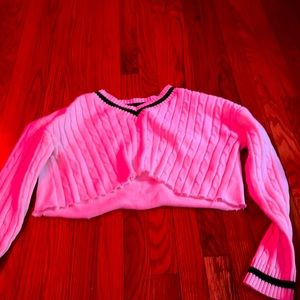 self cut cropped sweater